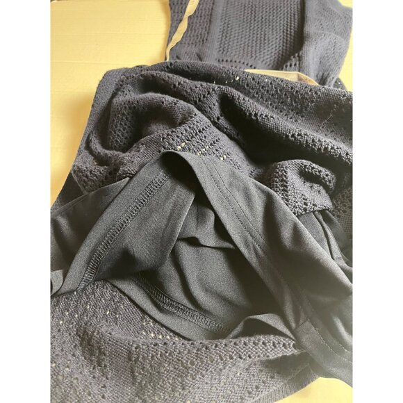 NWT-Worthington Womens Sleeveless Midi Sweater Dress Navy XS side slit slip - Picture 15 of 15